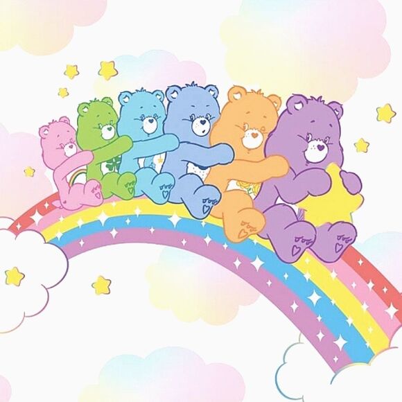 Pop Creations Care Bears Riding The Rainbow Canvas Wall Decor - Picture 1 of 5